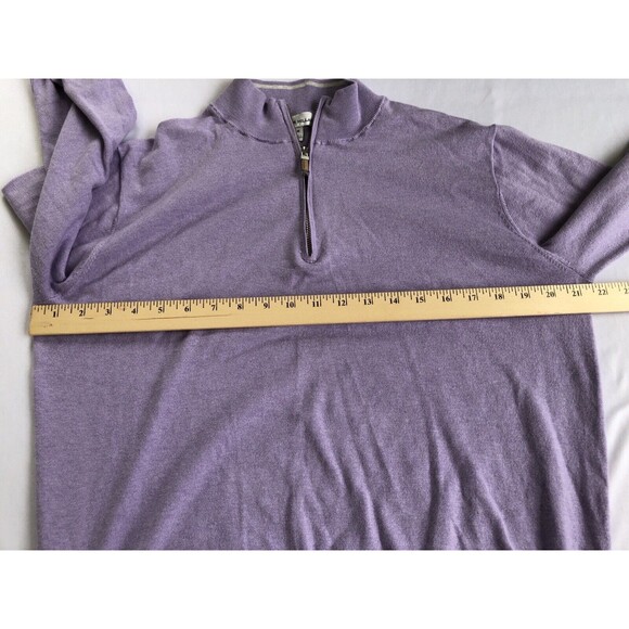 Peter Millar Crown Crest Cotton Silk British Lavender 1/4 Zip Sweater NWOT - Picture 8 of 9